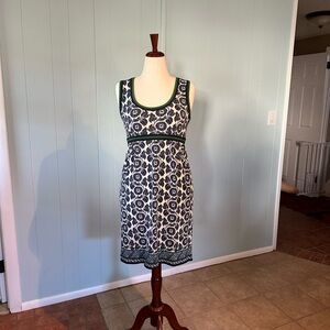 Max Studio Blue and White A-line Midi Dress